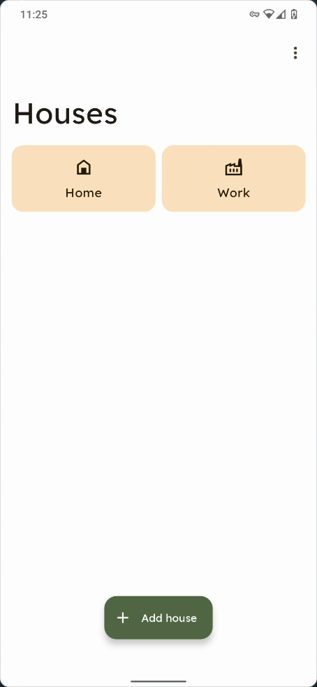 The houses page of OpenController, showing a list of different houses to pick from